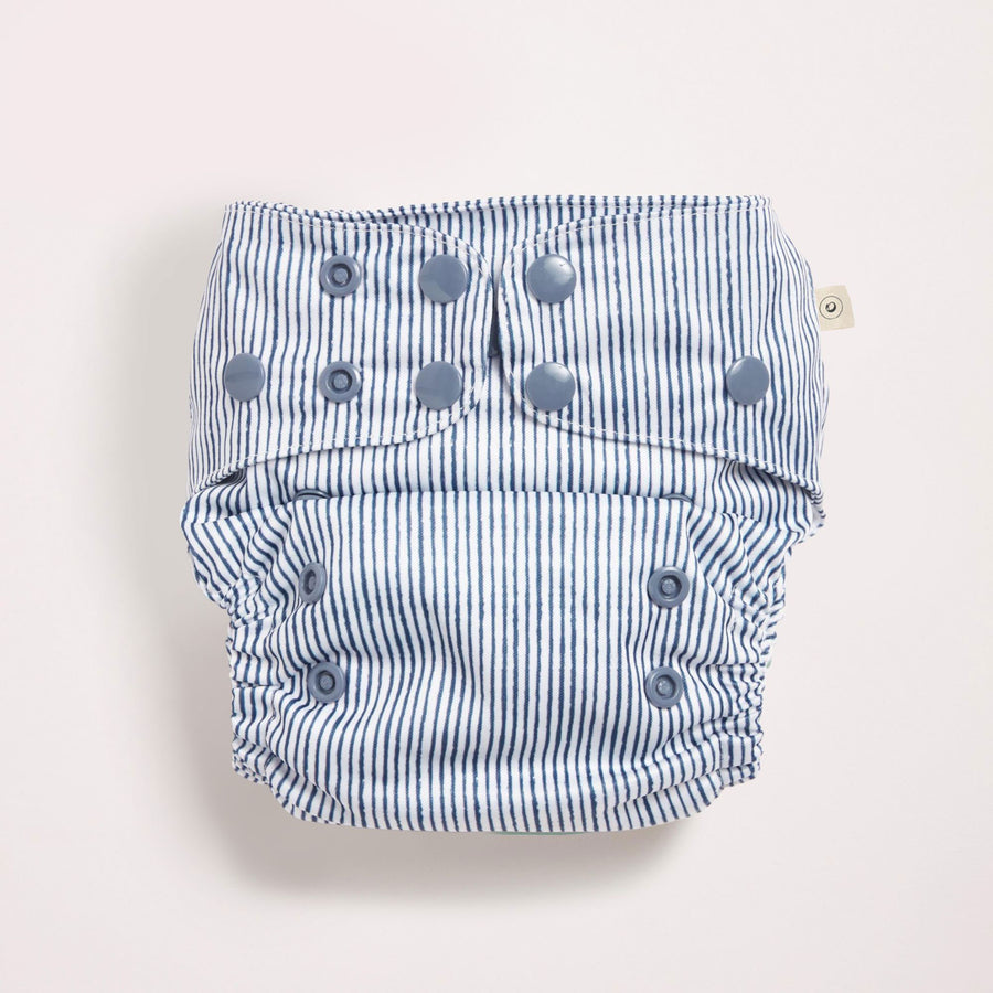 Indigo Pinstripe 2.0 Modern Cloth Nappy